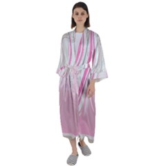 Modern Pink Maxi Satin Kimono