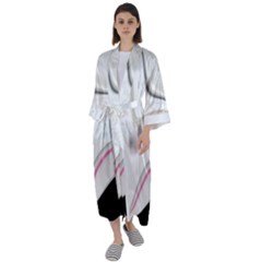 Tech Colors Maxi Satin Kimono