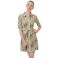 Color Tiles Belted Shirt Dress by Sparkle