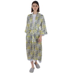 Color Tiles Maxi Satin Kimono