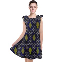 Color Abstract Cartoon Tie Up Tunic Dress by Sparkle