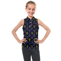 Color Abstract Cartoon Kids  Sleeveless Polo Tee