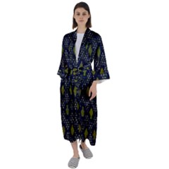 Color Abstract Cartoon Maxi Satin Kimono