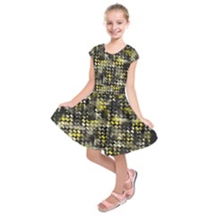 Bricks Cubes Kids  Short Sleeve Dress