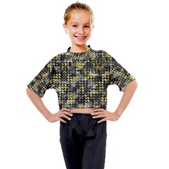 Bricks Cubes Kids Mock Neck Tee