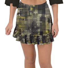 Blocksum Fishtail Mini Chiffon Skirt by Sparkle