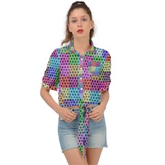 Blocks Stars Tie Front Shirt  by Sparkle