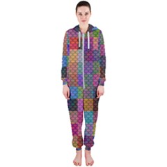 Random Colors Hexagon Hooded Jumpsuit (ladies)  by Sparkle