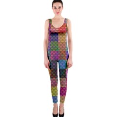 Random Colors Hexagon One Piece Catsuit by Sparkle