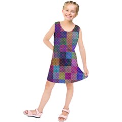 Random Colors Hexagon Kids  Tunic Dress by Sparkle