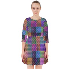 Random Colors Hexagon Smock Dress by Sparkle