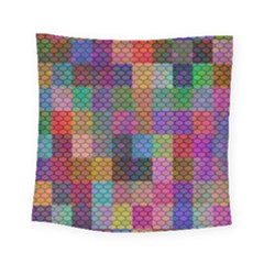 Random Colors Hexagon Square Tapestry (small) by Sparkle