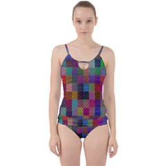 Random Colors Hexagon Cut Out Top Tankini Set by Sparkle