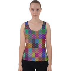 Random Colors Hexagon Velvet Tank Top by Sparkle