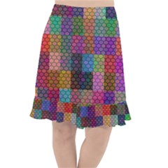 Random Colors Hexagon Fishtail Chiffon Skirt by Sparkle