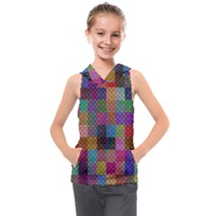 Random Colors Hexagon Kids  Sleeveless Hoodie