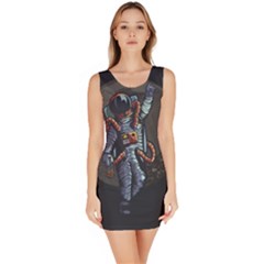 Illustration Drunk Astronaut Bodycon Dress by Vaneshart