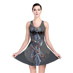 Illustration Drunk Astronaut Reversible Skater Dress by Vaneshart