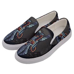 Illustration Drunk Astronaut Men s Canvas Slip Ons by Vaneshart