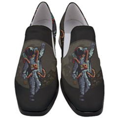 Illustration Drunk Astronaut Women Slip On Heel Loafers by Vaneshart