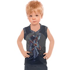 Illustration Drunk Astronaut Kids  Sport Tank Top