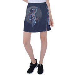 Illustration Drunk Astronaut Tennis Skirt