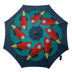 Rocket With Science Related Icons Image Hook Handle Umbrellas (medium) by Vaneshart