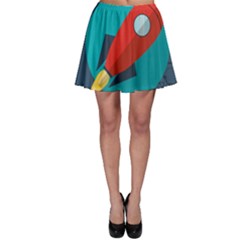 Rocket With Science Related Icons Image Skater Skirt by Vaneshart