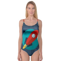 Rocket With Science Related Icons Image Camisole Leotard  by Vaneshart