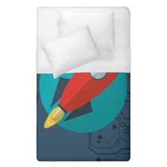 Rocket With Science Related Icons Image Duvet Cover (single Size)