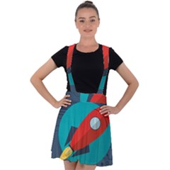 Rocket With Science Related Icons Image Velvet Suspender Skater Skirt by Vaneshart