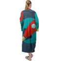 Rocket With Science Related Icons Image Maxi Velour Kimono View2