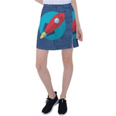 Rocket With Science Related Icons Image Tennis Skirt by Vaneshart