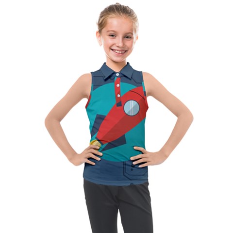 Rocket With Science Related Icons Image Kids  Sleeveless Polo Tee by Vaneshart