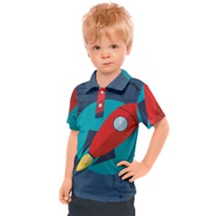 Rocket With Science Related Icons Image Kids  Polo Tee