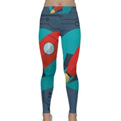 Rocket With Science Related Icons Image Classic Yoga Leggings by Vaneshart