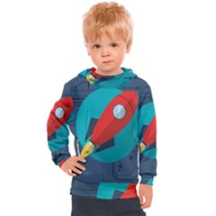 Rocket With Science Related Icons Image Kids  Hooded Pullover