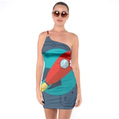 Rocket With Science Related Icons Image One Soulder Bodycon Dress by Vaneshart