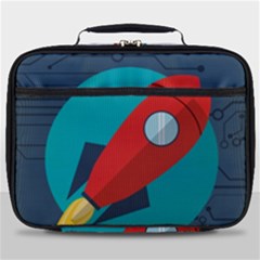 Rocket With Science Related Icons Image Full Print Lunch Bag by Vaneshart