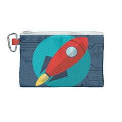 Rocket With Science Related Icons Image Canvas Cosmetic Bag (medium)