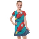 Rocket With Science Related Icons Image Kids  Cross Web Dress View1