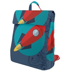 Rocket With Science Related Icons Image Flap Top Backpack by Vaneshart