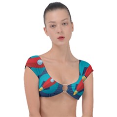 Rocket With Science Related Icons Image Cap Sleeve Ring Bikini Top