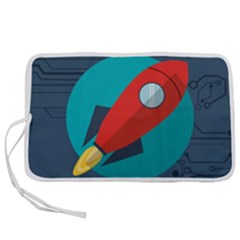 Rocket With Science Related Icons Image Pen Storage Case (s) by Vaneshart