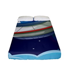 Ufo Alien Spaceship Galaxy Fitted Sheet (full/ Double Size) by Vaneshart