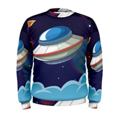 Ufo Alien Spaceship Galaxy Men s Sweatshirt by Vaneshart