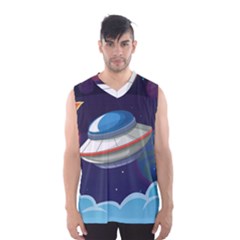 Ufo Alien Spaceship Galaxy Men s Basketball Tank Top by Vaneshart