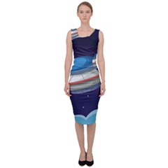 Ufo Alien Spaceship Galaxy Sleeveless Pencil Dress by Vaneshart