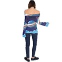 Ufo Alien Spaceship Galaxy Off Shoulder Long Sleeve Top View2