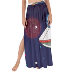 Ufo Alien Spaceship Galaxy Maxi Chiffon Tie-up Sarong by Vaneshart